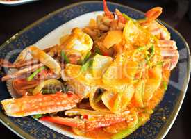 Thai cuisine,Fried crab with curry powder