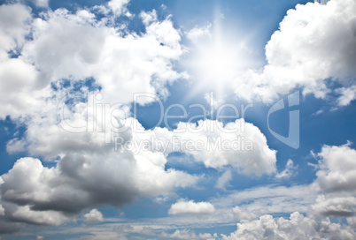 Sky with clouds and sun