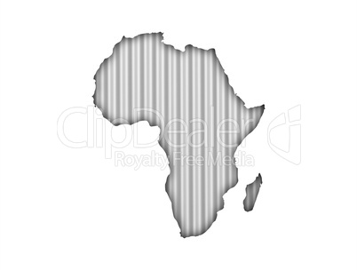Karte von Afrika auf Wellblech