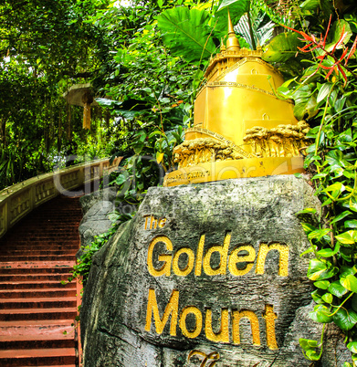 Golden mountain temple sign