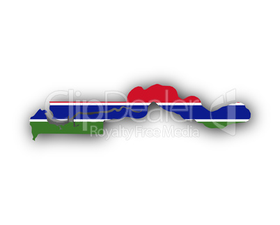 Karte und Fahne von Gambia