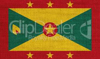 Fahne von Grenada auf altem Leinen