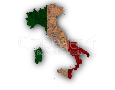 Karte von Italien auf Textur Karte von Italien auf Textur