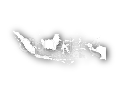 Karte von Indonesien mit Schatten