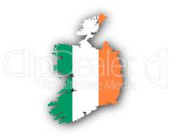 Karte und Fahne von Irland