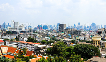 General view of Bangkok from Golden mount, Thailand