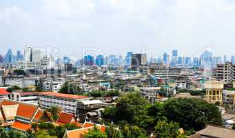 General view of Bangkok from Golden mount, Thailand