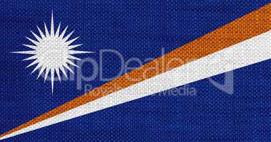 Fahne der Marshallinseln auf altem Leinen