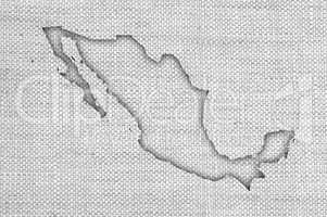 Karte von Mexiko auf altem Leinen