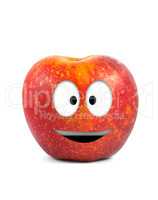 Funny fruit character Red Apple on white background