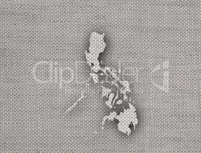 Karte der Philippinen auf altem Leinen