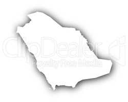 Karte von Saudi-Arabien mit Schatten