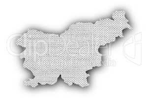 Karte von Slowenien auf altem Leinen