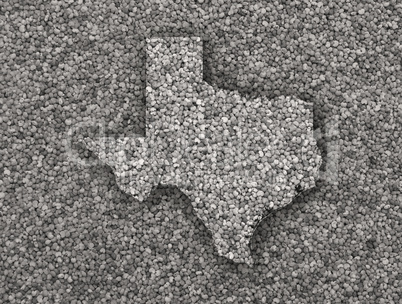 Karte von Texas auf Mohn