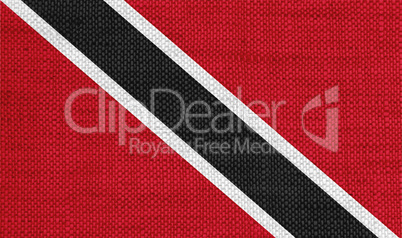 Fahne von Trinidad und Tobago auf altem Leinen