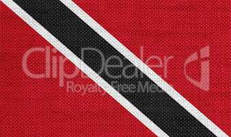 Fahne von Trinidad und Tobago auf altem Leinen