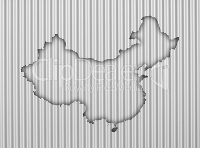 Karte von China auf Wellblech