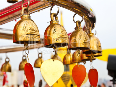 Buddhist bells in Wat Saket (The Golden Mount), Bangkok, Thailan
