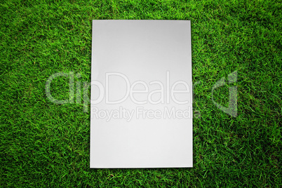 Paper on green grass field