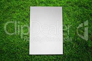 Paper on green grass field