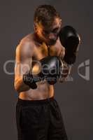 Boxer man during boxing workout