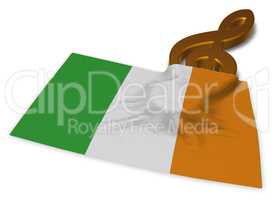 notenschlüssel und irische flagge