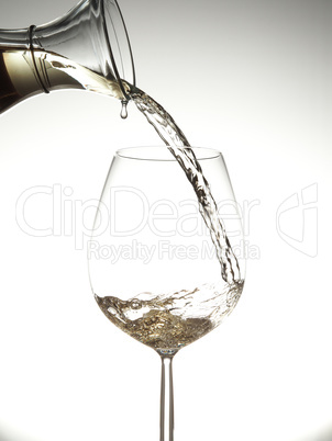 Pouring white wine