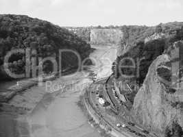 River Avon Gorge in Bristol in black and white