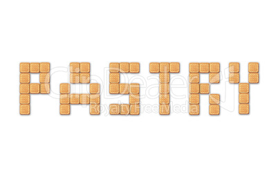word pastry isolated on the white