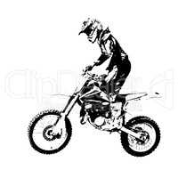 Rider participates motocross championship. Vector illustration
