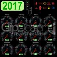 year 2017 calendar speedometer car