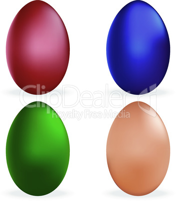 Set Easter egg icon. Vector holiday symbol isolated on white.