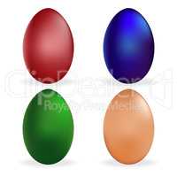 Set Easter egg icon. Vector holiday symbol isolated on white.