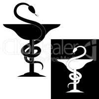 Pharmacy symbol medical snake and cup