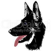 Dog German shepherd logo head for vector Illustration