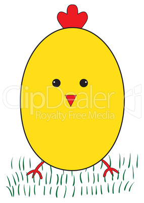 Funny yellow chicken