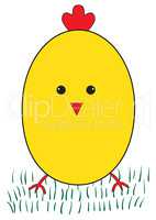 Funny yellow chicken