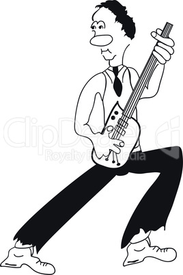 Musician with bass guitar