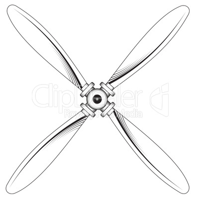 Propeller with four blades