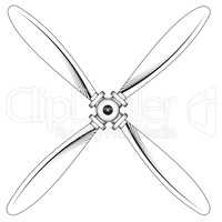 Propeller with four blades