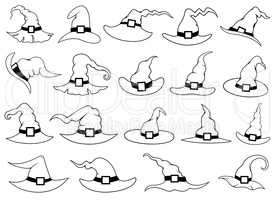 Set of different witch hats