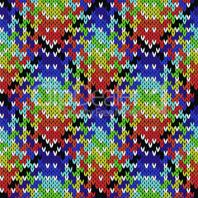 Knitting seamless multicolour pattern