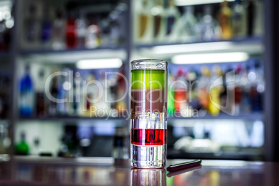 Colorful cocktail closeup