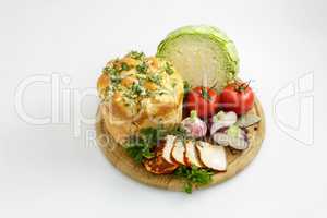 Vegetables and bread