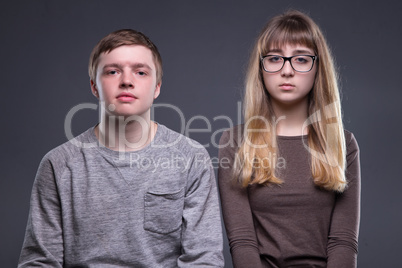 Portrait of teenage couple