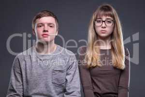 Portrait of teenage couple