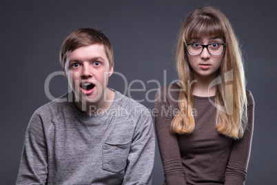 Portrait of amazing teenage couple