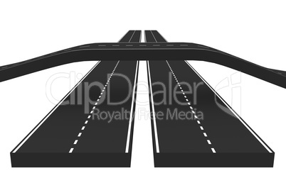 Highway or road logo, 3d illustration