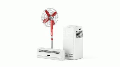 Air conditioners and electric fans