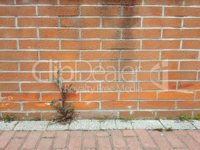 red brick wall background with copy space